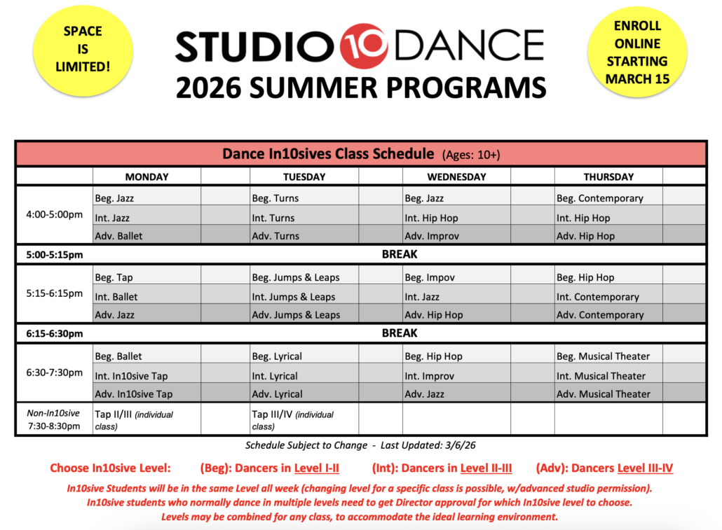 studio 10 summer 2026 class screenshot